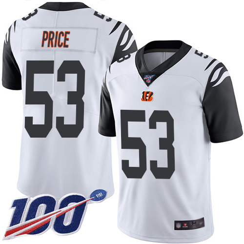 Cincinnati Bengals Limited White Men Billy Price Jersey NFL Footballl #53 100th Season Rush Vapor Untouchable